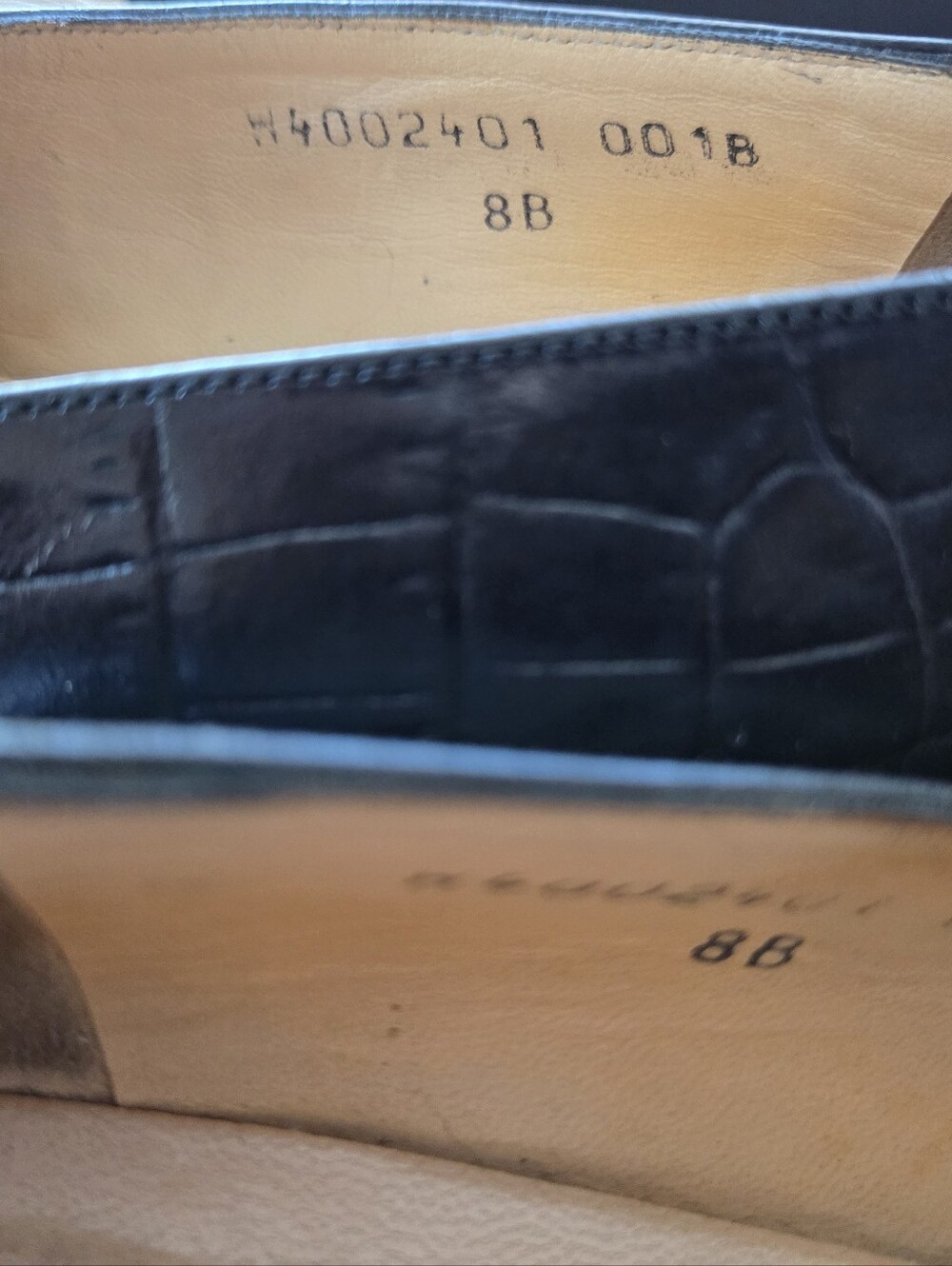 Ralph Lauren Collection Iliana Croc Leather Penny Loafers Black 8B Italy - Picture 8 of 8